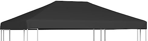 HIGSOSE Pavillondach 310 g/m² 4x3 m Grau Ersatzdach Pavillon Pavillon Zubehör Pavillondach Wasserdicht Stabil Winterfest Dach für Pavillon Gartenpavillon Abdeckung