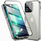 TOPF&B Case for iPhone 15 Pro Max Magnetic Cover,Transparent Tempered Glass Full Cover with Camera Protector,360 Degree Metal Bumper Case for iPhone 15 Pro Max,Clear Natural