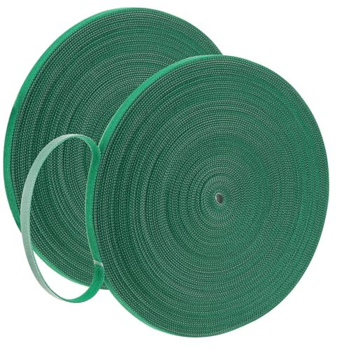 JEUIHAU 2 Rolls 25m x 10mm Green Garden Plant Ties, Self Adhesive Wide Garden Ties, Garden Stretch Tie Tape Plant Supports for Binding Branches, Supporting Plants