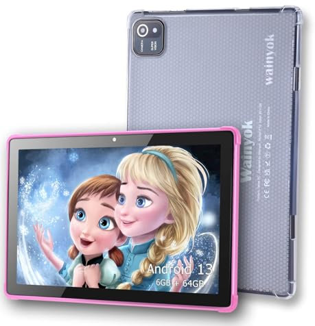 Wainyok 10.1 Zoll Android Tablet mit großem Speicher / 1TB erweiterbar / 2.0GHz Octa-Core/Dual-Kameras (5MP+8MP) / HD IPS Bildschirm/Tragbar und Leicht Rosa