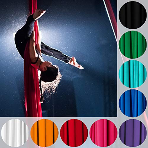 Play Juggling - Vertikaltuch for Aerobatics and Aerial Disciplines Professionelles Aerial Fabric für Kunstflug 100% Polyester Certified (6 Meter - Rot)