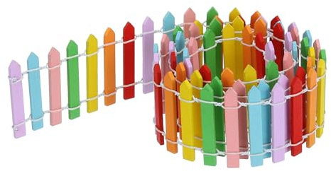 sourcing map 35 Inch Miniature Garden Fence, Mini Ornament Wood Picket Fence Decorative for Dollhouse Home DIY Crafts, 0.1 Multicolored