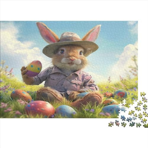 Osterhase Hölzerne Puzzles 1000 Teile Jigsaw Puzzle Ostereier Unmögliches Puzzle Für Die Ganze Familie Ideal Als Ostern Geschenke 1000pcs (75x50cm)