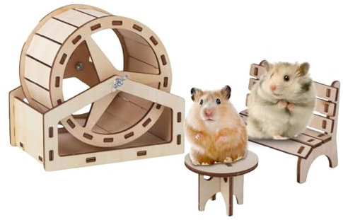 Hamster-Holzhaus – kleine Holzhütte für Hamster, Zwerghamster, Holzhaus, Hamsterversteck Käfig Zubehör für kleine Meerschweinchen, Mäuse
