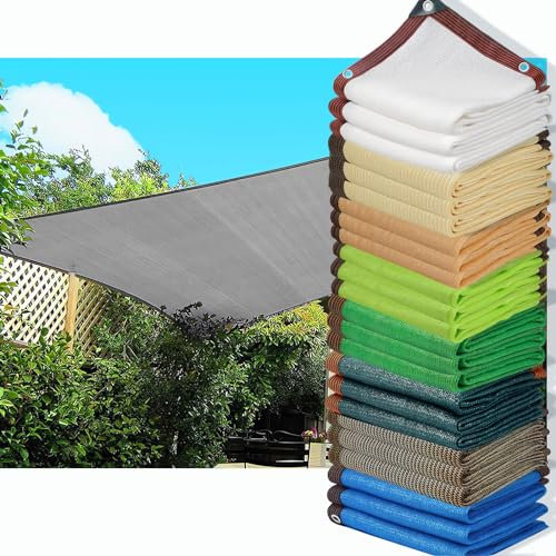 HQQMNY Filet de Protection Solaire, Auvent avec Oeillets, Taux d'ombrage de 90%, Filet d'ombrage, Parasol de Jardin, écran de confidentialité pour Jardin(Gris,1m x 1m)