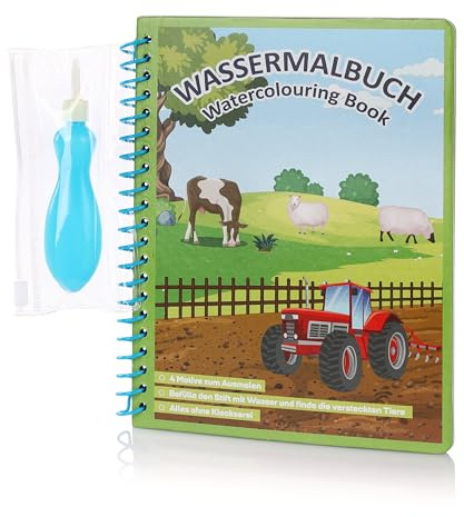 CraftWerk Livre de coloriage à l'eau avec stylo à eau rechargeable - Pour les déplacements en voiture, avion ou train