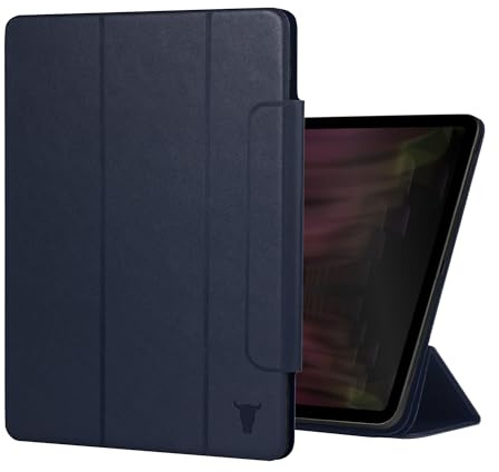 TORRO Magnetic Smart Case Compatible with iPad Pro 11” 5th Gen (2024) - Genuine Leather iPad Pro 11” 2024 Removable Magnetic Cover with Stand Function and Wake Sleep Function (Navy Blue)
