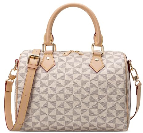 FOLOVEYA Damen Handtasche Elegante Henkeltasche Wasserdicht Mode Frauen Schultertasche mit Viele Taschen Alltags Tote Crossbody Umhängetasche für Arbeit Reise Freizeit Party Shopper PU Leder Weiß