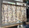 Yaland Leinenoptik Scheibengardine Bistrogardine Landhaus Kurz Küche Küchengardine Stangendurchzug mit Schmetterlingmuster Bunt Kleinfenster 1 Stück HxB 60x140cm