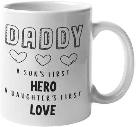 Daddy Mug, Gifts for Dad from Daughter, Presents for Daddy from Son - 11 oz Large Handle Coffee Mug