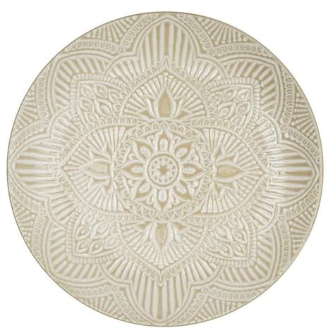 HOME DECO FACTORY, KA0455, Assiette élégante en céramique Beige, idéale pour Tous Les Repas, résistante et Facile à Entretenir, Parfaite pour Servir Plats et Desserts, D27 cm, Beige