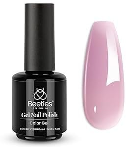 Beetles Vernis à ongles UV Transparent, 15 ml Mélodie Chuchotée Jelly Couleur Neutre Vernis à ongles Gel Naturel, Gelée Rose Crème, Translucide, Lampe à ongles LED UV Requise