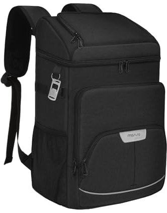 MOSISO Zaino Frigo Termico,Borsa Termica Morbia Tenuta Stagna Grande Capacita 40 Lattine,Zaino Impermeabile Porta Pranzo Picnic Spiaggia Portatile Leggera Uomini Donne,Campeggio,Escursionismo,Nero