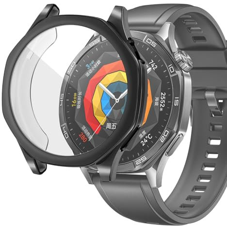 sciuU Coque Compatible avec Huawei GT 5 46mm, Boîtiers Étui de Protection avec Protection D'écran en TPU Flexible, Anti-Chocs Couverture pour Smart Watch GT5 - Noir
