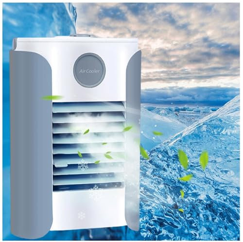 WXJHNYBS Aire Acondicionado Portatiles 3 En 1,3 Velocidades De Viento Aire Acondiciona Portatil con Asa,Depósito De Agua De 350ml Enfriador De Aire Mini Adecuado para El Hogar,El Trabajo,La Oficina