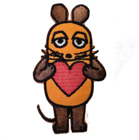 Maus Sendung Mit Der Maus Kinder - Aufnäher, Bügelbild, Aufbügler, Applikationen, Patches, Flicken, Zum Aufbügeln, Größe: 7,5 x 4 cm