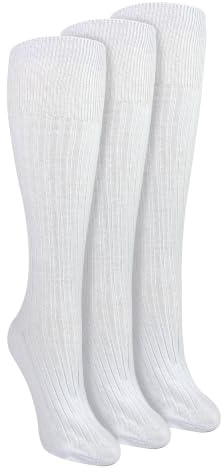 Sock Snob 3er Pack 100% Baumwolle Kniestrümpfe Für Damen Atmungsaktiv Weich Socken