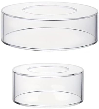 Baoblaze Clear Acrylic Cake Stand Cake Box Fillable Transparent Cylinder Stand Cupcake Dessert Stand for Birthday Party Supplies Decor