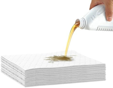 Estera absorbente 25x33cm (sólo absorbente de aceite) Vellón de polipropileno Adecuado para aceite/lubricantes/aceites de cocina Se puede utilizar en cocinas y talleres para múlti (30)