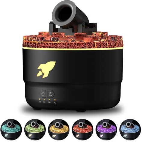 Aroma Diffuser, Air Luftbefeuchter mit 7 Farbe LED Leuchten, 2 Nebelmodi, 3 Timing Automatische Abschaltfunktion, Raumduft Duftöl Diffuser für Schlafzimmer Büro Spa (Schwarz)