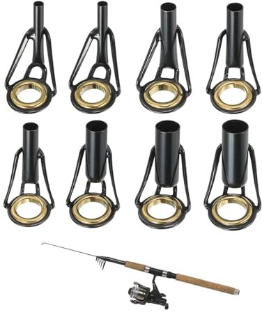 TPZORJX 2-6 mm Angelruten-Reparaturset, 8 Edelstahl-Heringe zum Ersetzen von Ruten beim Salzwasser- und Süßwasserfischen, gold