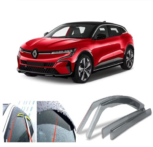 AC WOW 4 x Windabweiser für Renault MEGANE E-Tech 2022 2023 2024 2025 2026 Acrylglas Seitentür Fenster Wetterschutz Regenschutz