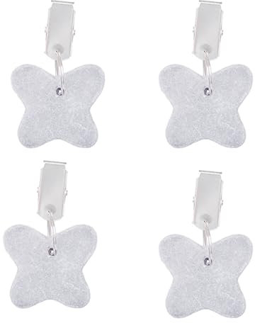 GAOFESA Lot de 4 pinces à rideaux papillon marbrées pour nappe de table d'extérieur