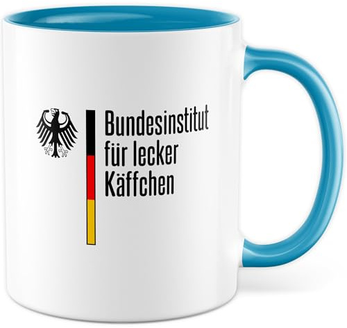 Tasse Büro Geschenk Bundesinstitut für lecker Käffchen, Kaffeetasse Witz Meme Humor Sarkasmus Geschenkidee Kollegin Kollege Arbeit Kaffee-Becher