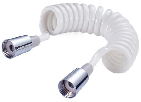 AYXAMO Duschschlauch, Brauseschlauch Copper Cap Dusche Foam Bidet Telescopfeder Schlauch 1,5 m PVC-Frühling Flexible Retractable Brauseschlauch Duschkopf Toilette Bidet