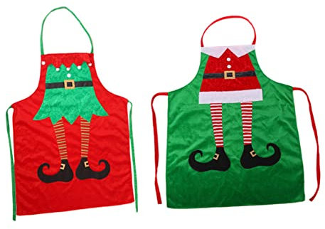 HEALEEP 2piezas Delantal Navideño Sin Mangas Para Cocinar y Hornear Decoración Navideña Para Usar La Cocina Fiestas