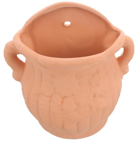 KONTONTY Pot de Fleurs Mural Terre Cuite Suspendu Support Balcon Pratique pour Plantes Jardinière Murale Extérieure pour Décoration Jardin