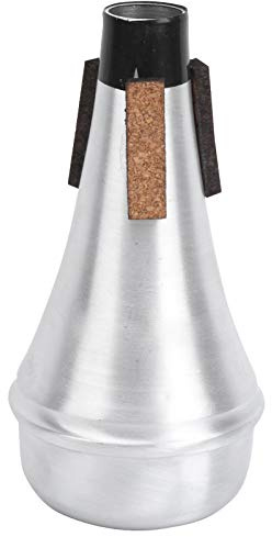 AOWINHIT Trompete Mute Gerade Übung Schalldämpfer Aluminiumlegierung M25 Silber Universal für Anfänger