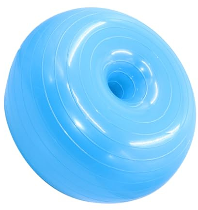 STOBAZA Aufblasbarer Donut Yoga Ball aus PVC Dicke Explosionsgeschützte Balance Fitnesshilfe mit Rutschfester Oberfläche und Luftpumpe für Pilates Gleichgewichtstraining zu Hause und