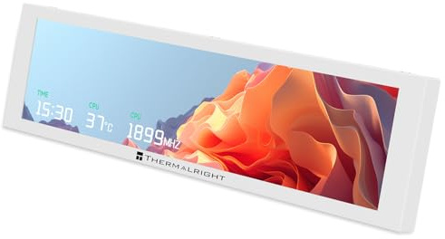 TR Trofeo Vision LCD Black Edition Gehäuse-Subdisplay mit 6,86-Zoll-Vollfarb-LCD-Bildschirm (Auflösung 1280 x 480) und magnetischem Panel-Design. Unterstützt dynamische/statische DIY-Bilder