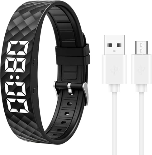 Vibrationswecker Armband mit Starker Vibration für Tiefschläfer | Wecker für Hörgeschädigte, 8 Alarme, USB Aufladbar, Wasserdicht, Ideal für Kinder, Erwachsene, Senioren - vibro band wecker