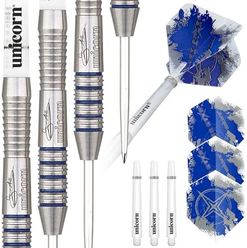 Unicorn Silver Star Gary Anderson Steel Dart, 80% Tungsten, 23g
