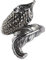Vintage 925 Sterling Silber Fox Fuchs Ring mit Markasit Steine für Damen Offen und Verstellbar