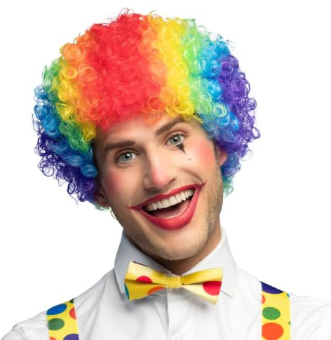 Boland - Clown Perücke | Bunte Lockenperücke für Kostüm, Karneval und Mottoparty