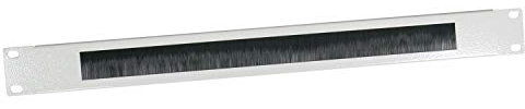 HMF 66489-07 Kabeldurchführung mit Bürsteneinsatz für Serverschrank | 19 Zoll | Lichtgrau