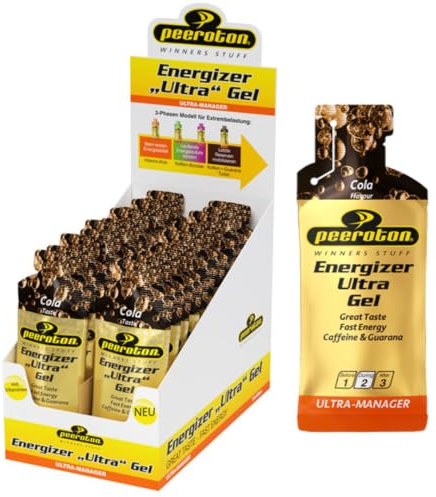 Peeroton Energizer Ultra Gel Cola - Isotonic Energy Gel für maximale Ausdauer mit 26.5 g Kohlenhydraten, wirkt nach 2-5 Minuten, Power Gel - leicht verdaulich und bekömmlich, 40 ml (24er Pack)