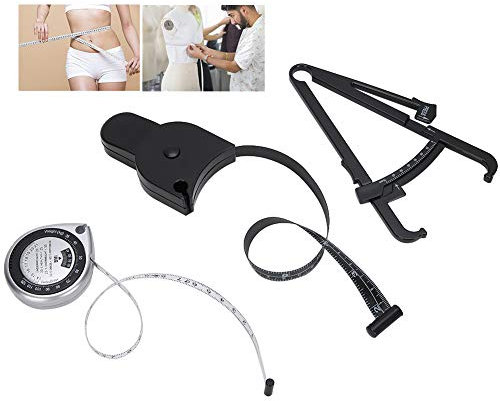 Körperfett-Tester, Skinfold Fat Caliper Körpermesslineal Fettmessgerät Taille BMI-Maßband Genau Hauttauglichkeit für Taillenbein-Arm-Messwerkzeuge