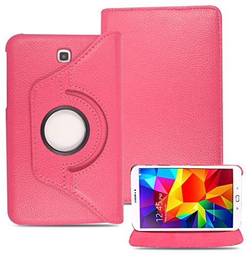 Samsung Galaxy Tab 4 7.0 Inch SM T230 T231 Slim Multi-Function Leather Case Cover with Integrated Stand - Pink