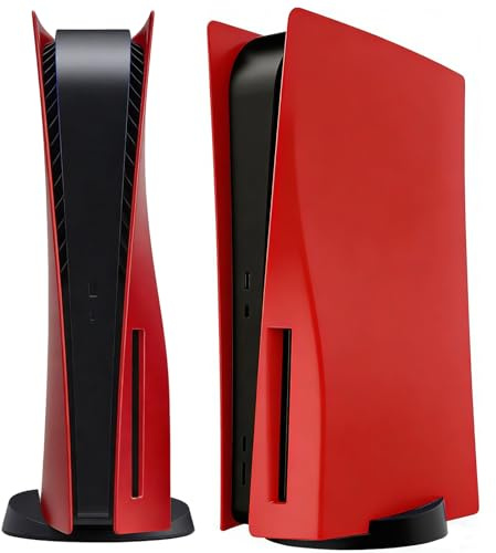 ArVin - Cover protettiva per console PS5, in ABS, rigida, antiurto, antigraffio, antipolvere, per Playstation 5, colore: Rosso