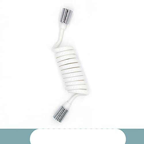 Matt Schwarz Grau Feder Flexibler versenkbarer Duschschlauch für Wasserleitungen WC Bidet Sprühduschschlauch Badzubehör-Weiß, 150cm