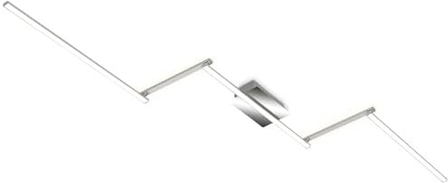BRILONER - LED Deckenlampe mit indirektem Licht, schwenkbar, warmweiße Lichtfarbe, LED Lampe, Deckenleuchte, Wohnzimmerlampe, Schlafzimmerlampe, Küchenlampe, 227,2x12x5 cm, Alufarbig