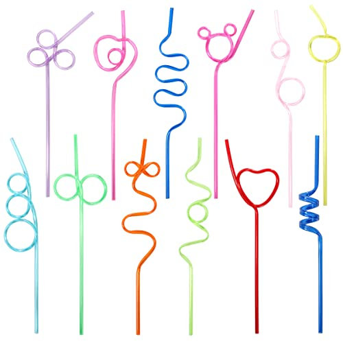 36 pajitas locas, coloridas pajitas divertidas para niños reutilizables tontas para niños, ideales para fiestas y fiestas de cumpleaños