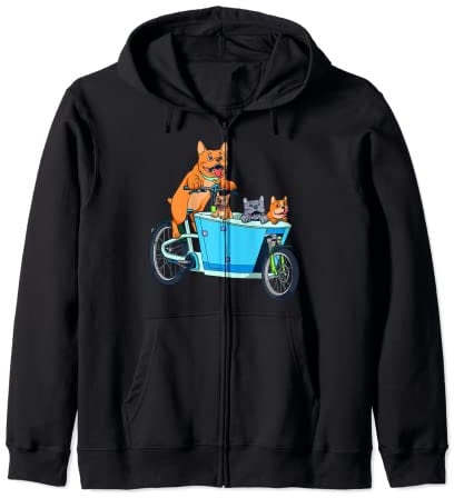 Süße Comic Hunde auf Cargo Fahrrad Kapuzenjacke