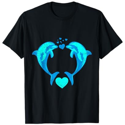 Delphin Pärchen Liebe Herz Taucher T-Shirt