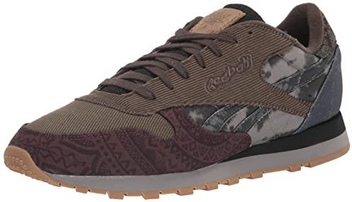 Reebok Unisex Classic Leather Sneaker, Grout/Lush Earth/Smoky Indigo, 40.5 EU