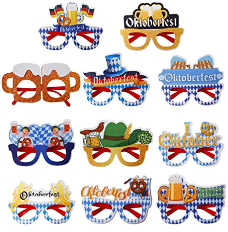 Amosfun 1 Set Oktoberfest Party Tanz Biergläser Foto Requisiten Party lustige Brille